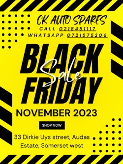 Black Friday sale November 2023 CK AUTO SPARES for any car and bakkie spare