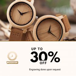 Wooden Metalic Watch for Men P19-1