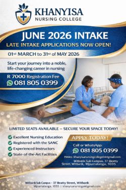Khanyisa Nursing College Late Applications Now Open 0818050399